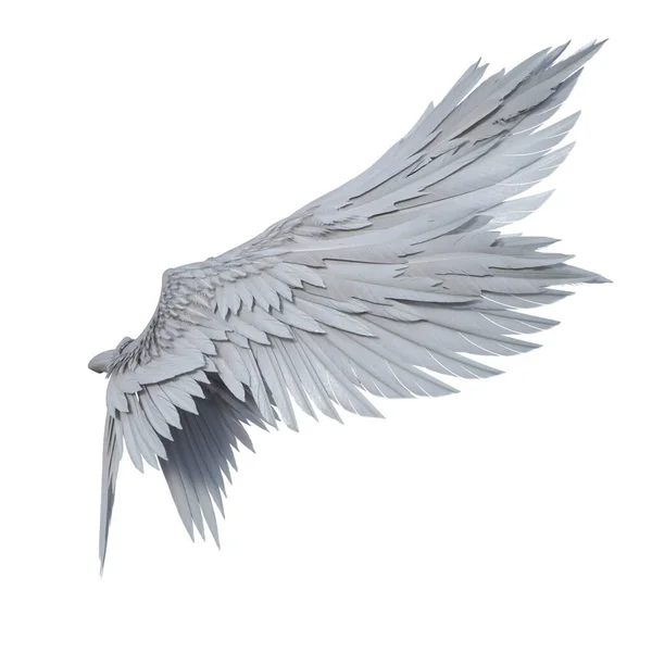 Рендеринг Фэнтези Белый Ангел Крылья Изолированы — стоковое фото
