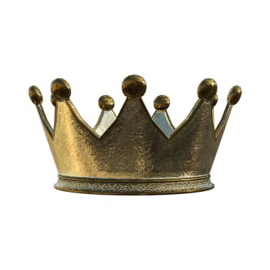 3D hayal ürünü Yunan altın tacı izole edildi