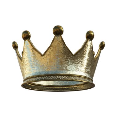 3D hayal ürünü Yunan altın tacı izole edildi