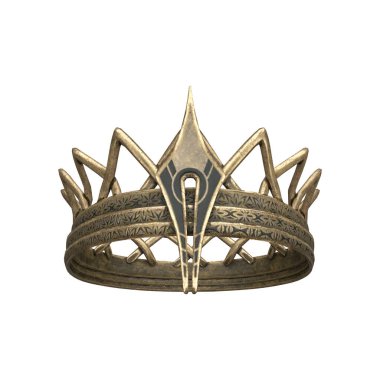 3d rendering fantasy greek golden crown isolated clipart