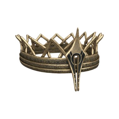 3d rendering fantasy greek golden crown isolated clipart