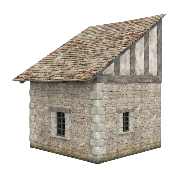 Representación Ilustración Medieval Edificio Casa Fantasía Construcción Aislada —  Fotos de Stock