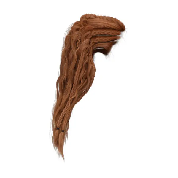 Візуалізація Ілюстрація Червоного Мідного Хвилястого Волосся Ізольовані Стокове Фото
