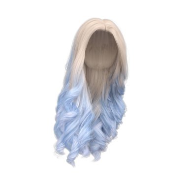 Üç boyutlu sarışın ve açık mavi dalgalı prenses saçı.
