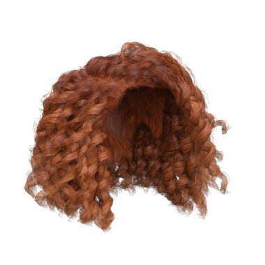 3D kıvırcık kızıl saçlar izole edilmiş.