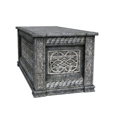 3d render fantasy stone altar isolated clipart