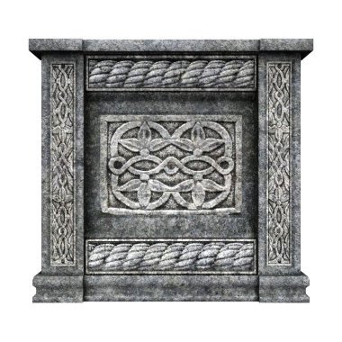 3D fantezi taşı sunağı izole
