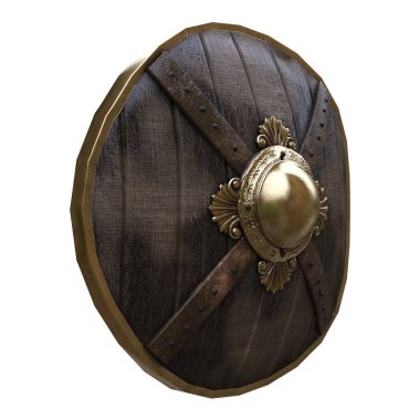 3D Ortaçağ ahşap kalkanı izole edildi.