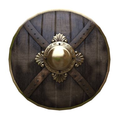 3D Ortaçağ ahşap kalkanı izole edildi.