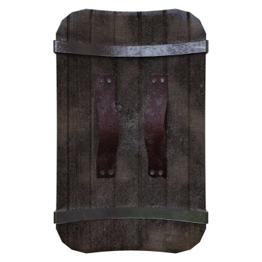 3D Ortaçağ ahşap kalkanı izole edildi.