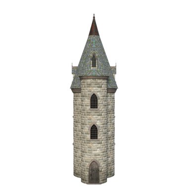 3D ortaçağ çember kulesini izole et