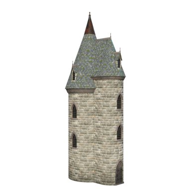 3D ortaçağ çember kulesini izole et