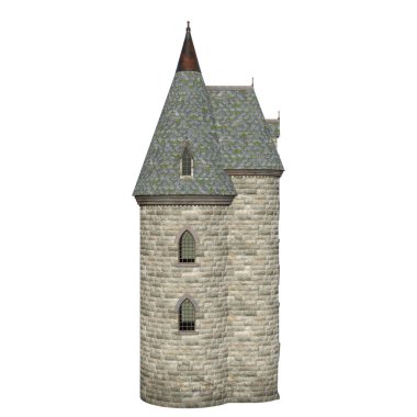 3D ortaçağ çember kulesini izole et