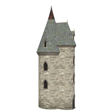 3D ortaçağ çember kulesini izole et