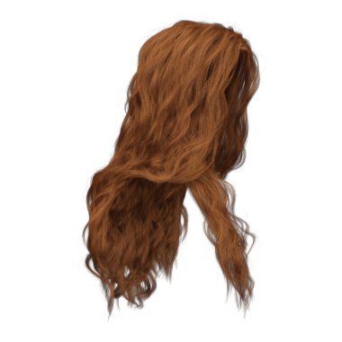 3 boyutlu kıvırcık dalgalı, uzun kızıl saçlar izole edilmiş.