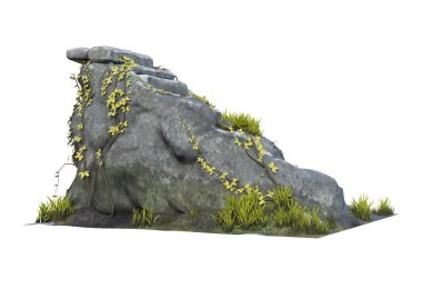 3D doğal yolu taştan merdiven izole et