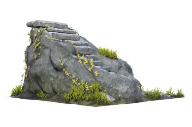 3D doğal yolu taştan merdiven izole et