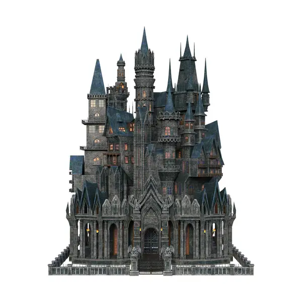 3D karanlık vampir şatosu fantezisini izole et