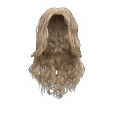 3 boyutlu kıvrımlı dalgalı, uzun sarı saçlar izole edilmiş.