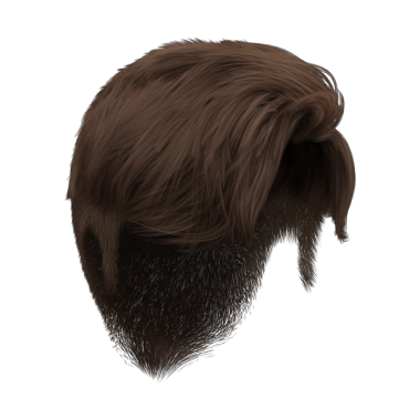 3D kısa kahverengi saçı izole et