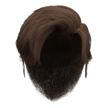 3D kısa kahverengi saçı izole et