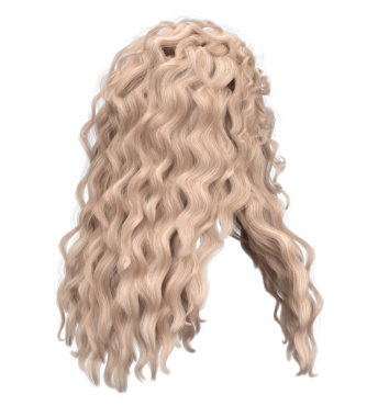 3D kıvırcık prenses sarı saçlarını izole eder.