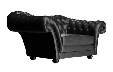 3D siyah deri koltuğu lüks izole et.