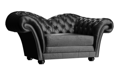 3D siyah deri koltuğu lüks izole et.