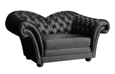 3D siyah deri koltuğu lüks izole et.