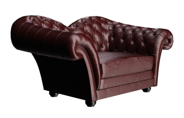 3D kırmızı deri koltuğu lüks izole et.