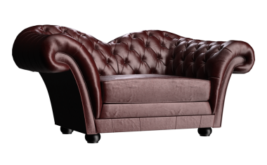 3D kırmızı deri koltuğu lüks izole et.