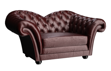 3D kırmızı deri koltuğu lüks izole et.