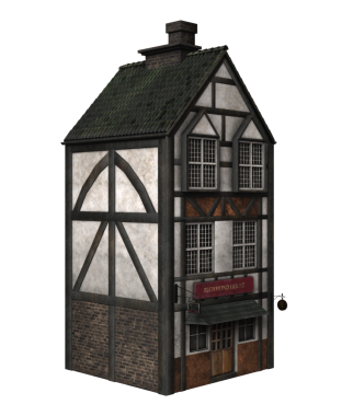 Eski Viktorya Dükkanı 3 boyutlu olarak izole edildi.