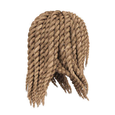 3 boyutlu örgü örgü örgü sarı saçlar izole edilmiş.