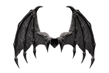 3D kara şeytan kanatları izole edilmiş.