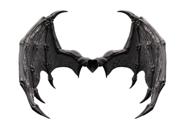 3D kara şeytan kanatları izole edilmiş.
