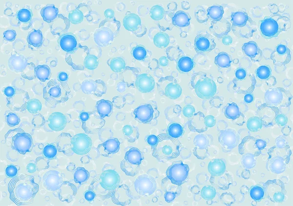 Abstract Background Bubble Pattern Polka Dots Lines Blue Tones Vector — Stock Vector