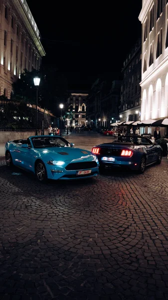 Ford Mustang Ночном Городе Машины Ночном Городе Высокое Качество Фото — стоковое фото