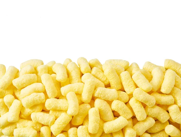 Texture Crunchy Corn Snacks Copy Space Text — Stock Photo, Image