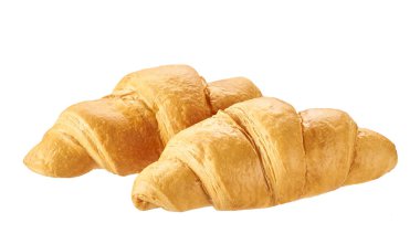 Delicious croissants isolated on a white background. French croissants isolated on a white background.