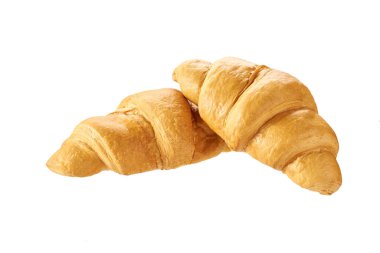Delicious croissants isolated on a white background. French croissants isolated on a white background.