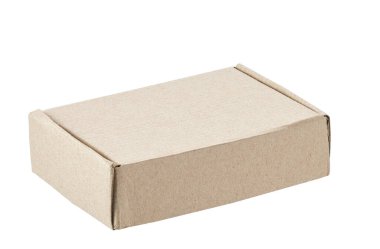 Cardboard box for delivery service, moving, package or gifts isolated on a white background.  cardboard box side side.