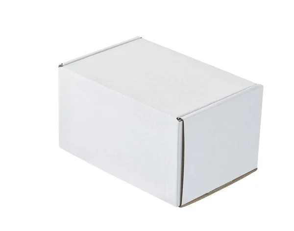 White Box Isolated Cardboard Box Delivery Service Moving Package Gifts — Stock Photo, Image