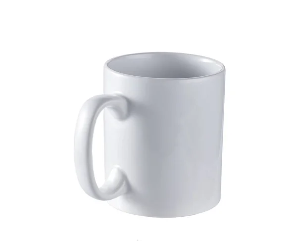 Керамічний Білий Кухоль Ізольований Білому Тлі Чайна Чашка Ізольована — стокове фото