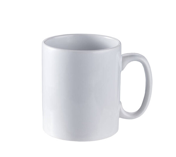 ceramic white mug isolated isolated on white background.