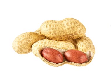 delicious peanut beans isolated on white background.
