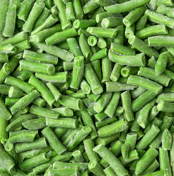 Vegetais Congelados Para Cozinhar Textura Feijão Verde Feijão Congelado São — Fotografia de Stock