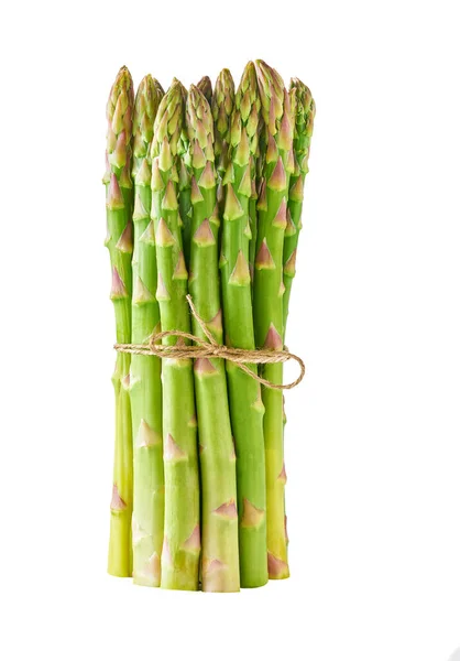 Bunch Green Raw Asparagus Isolated White Background — Stockfoto