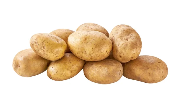 Heap Fresh Potatoes Isolated White Background — Stock Photo, Image
