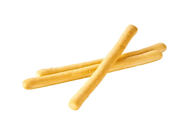Italiano Vara Pão Grissini Tradicional Breadsticks Isolado Fundo Branco Profundidade — Fotografia de Stock